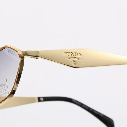 Irregular Metal Frame Sunglasses, Tortoise Temple UV400 Polarized Fashion Shades 6A003