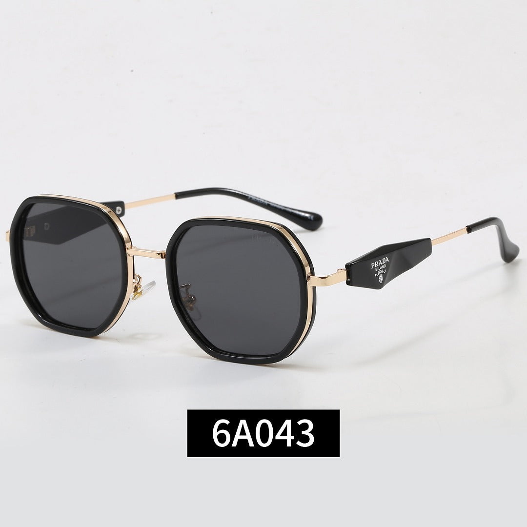 Geometric Metal Frame Sunglasses, Triangle Detail UV400 Polarized Fashion Shades 6A043