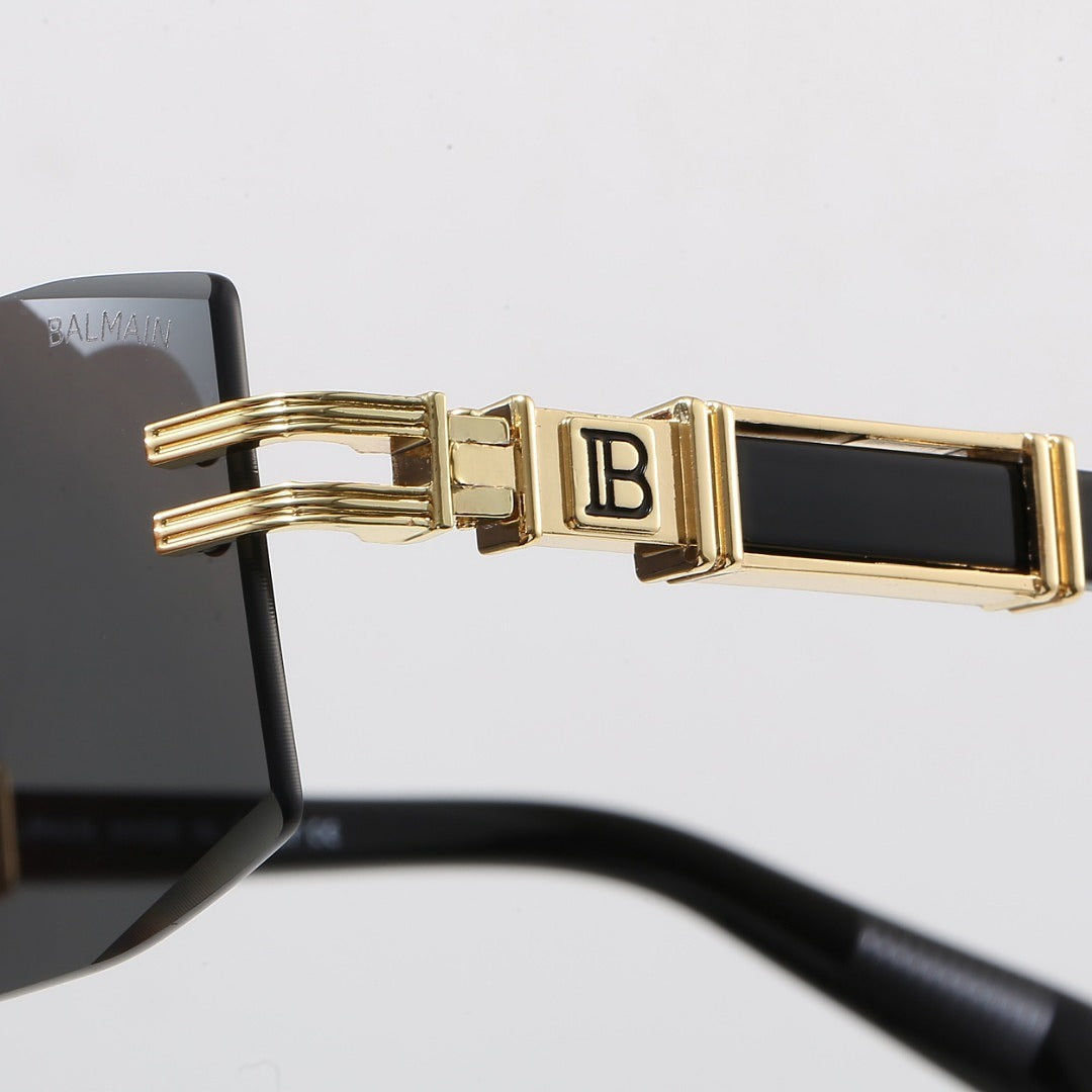 Rimless Geometric Sunglasses, UV400 Polarized Fashion Shades 6A047