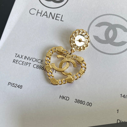 Pendientes con colgante de corazón de gema de cristal
