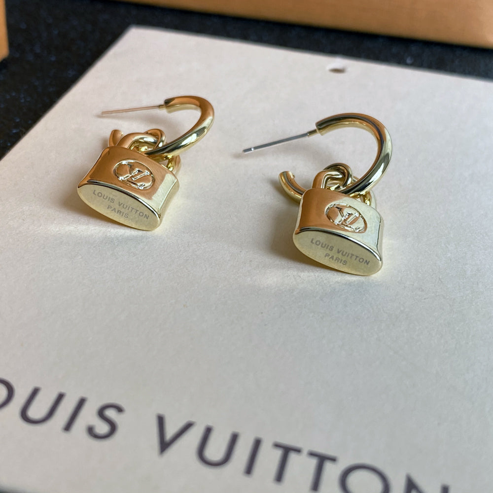 Boucles d'oreilles pendantes rétro avec cadenas fantaisie