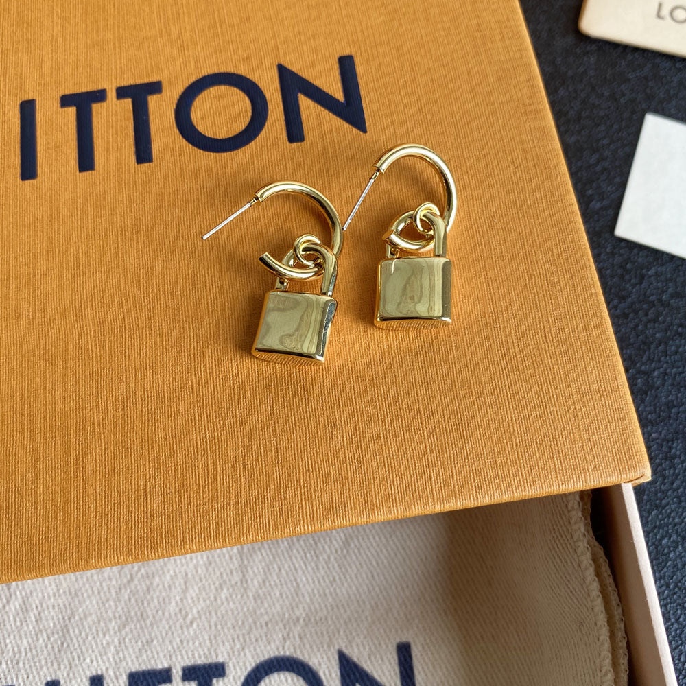 Boucles d'oreilles pendantes rétro avec cadenas fantaisie
