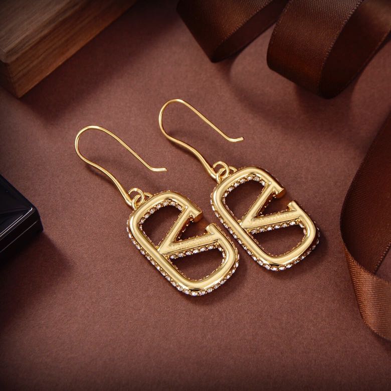 Pendientes metálicos Signature con logo totalmente de diamantes