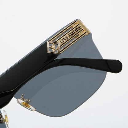 Lunettes de soleil rétro à monture métallique sans cadre en forme de G