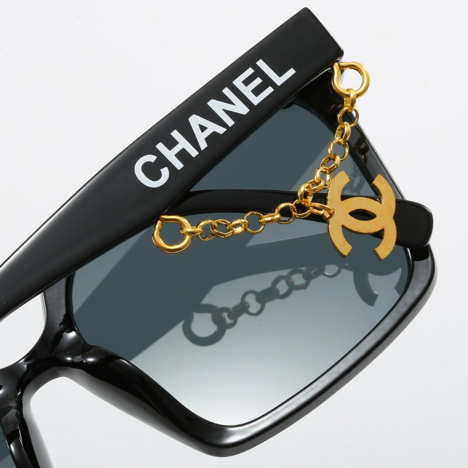 Lunettes de soleil à pendentif en métal fantaisie