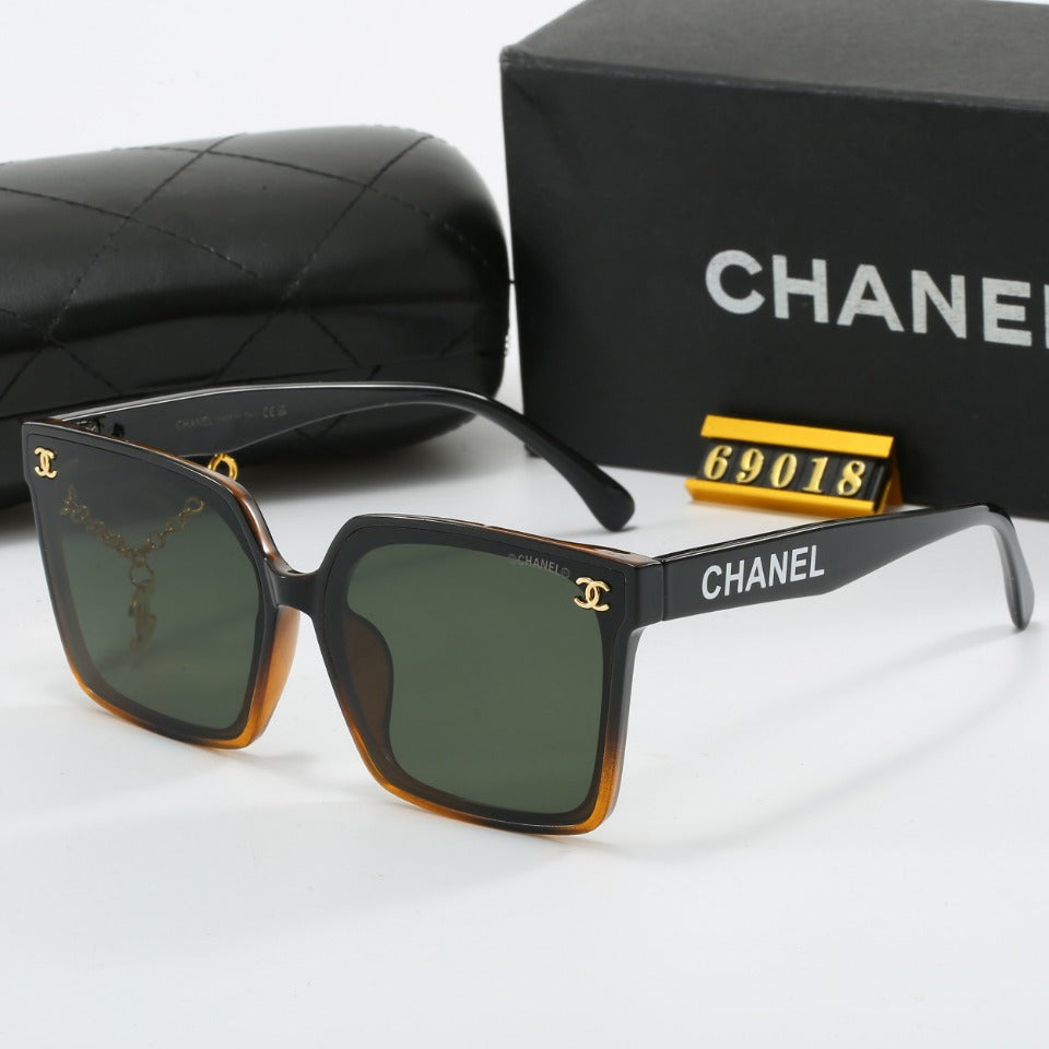 Lunettes de soleil à pendentif en métal fantaisie