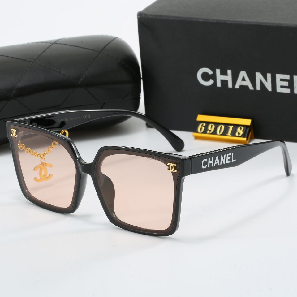 Lunettes de soleil à pendentif en métal fantaisie