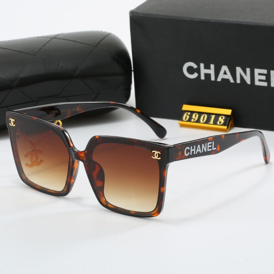 Lunettes de soleil à pendentif en métal fantaisie