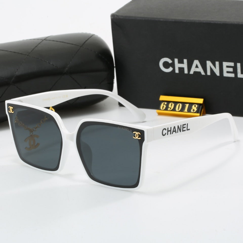 Lunettes de soleil à pendentif en métal fantaisie