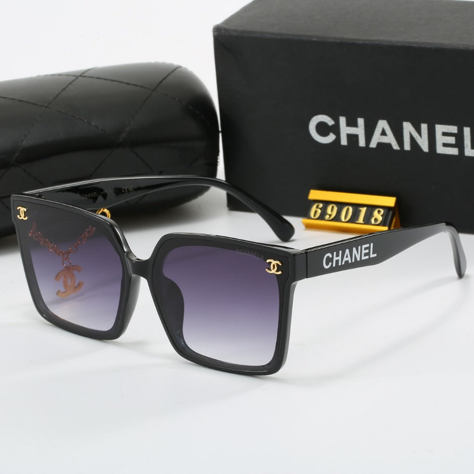 Lunettes de soleil à pendentif en métal fantaisie