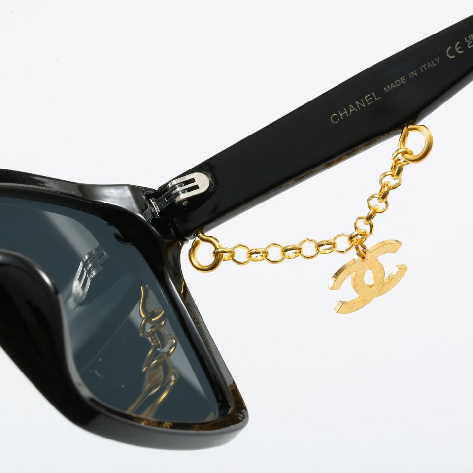 Lunettes de soleil à pendentif en métal fantaisie