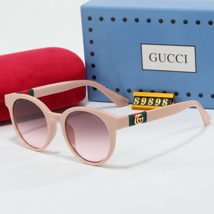 Lunettes de soleil rétro ovales en maille à rayures