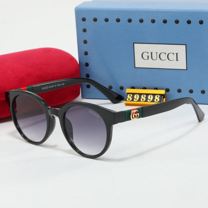Lunettes de soleil rétro ovales en maille à rayures