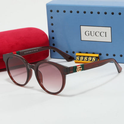 Lunettes de soleil rétro ovales en maille à rayures