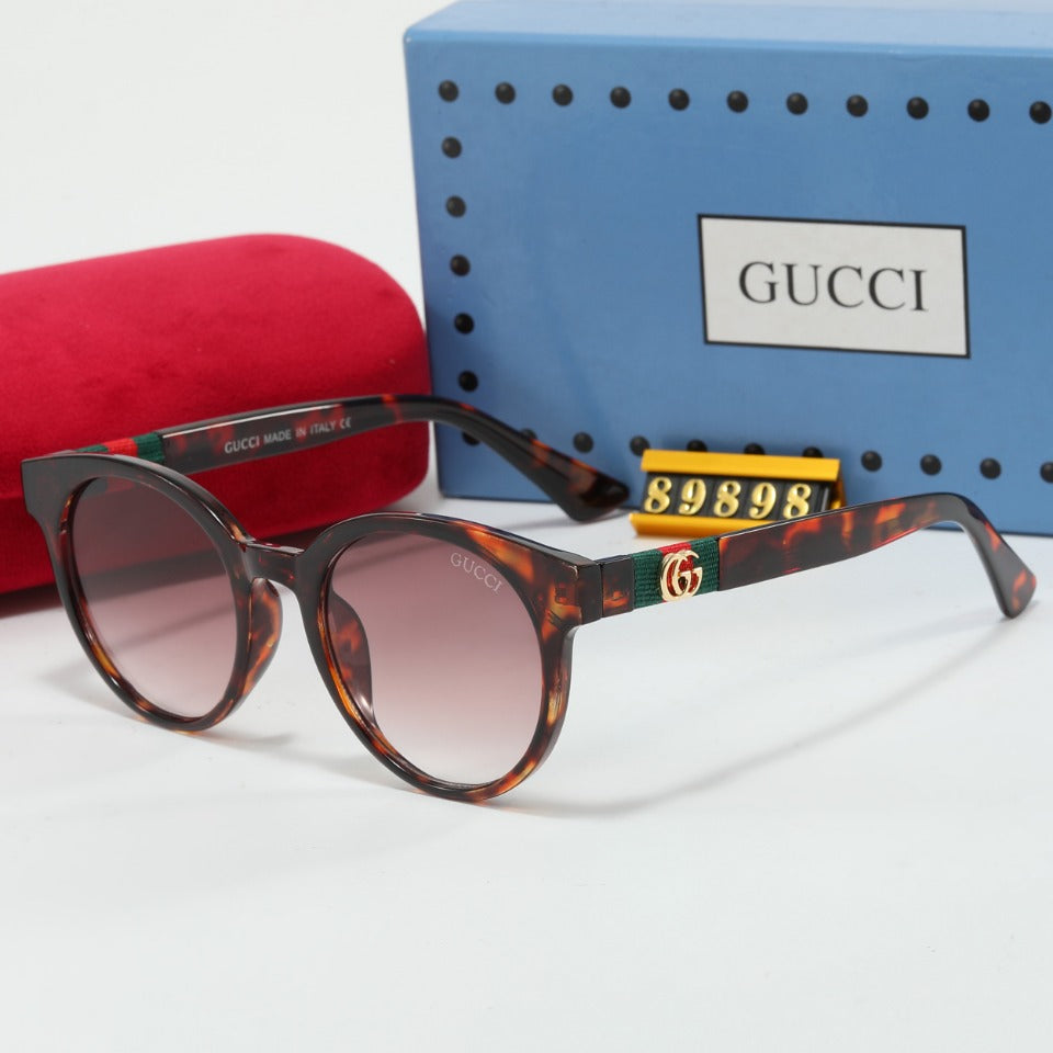 Lunettes de soleil rétro ovales en maille à rayures