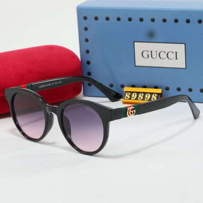 Lunettes de soleil rétro ovales en maille à rayures