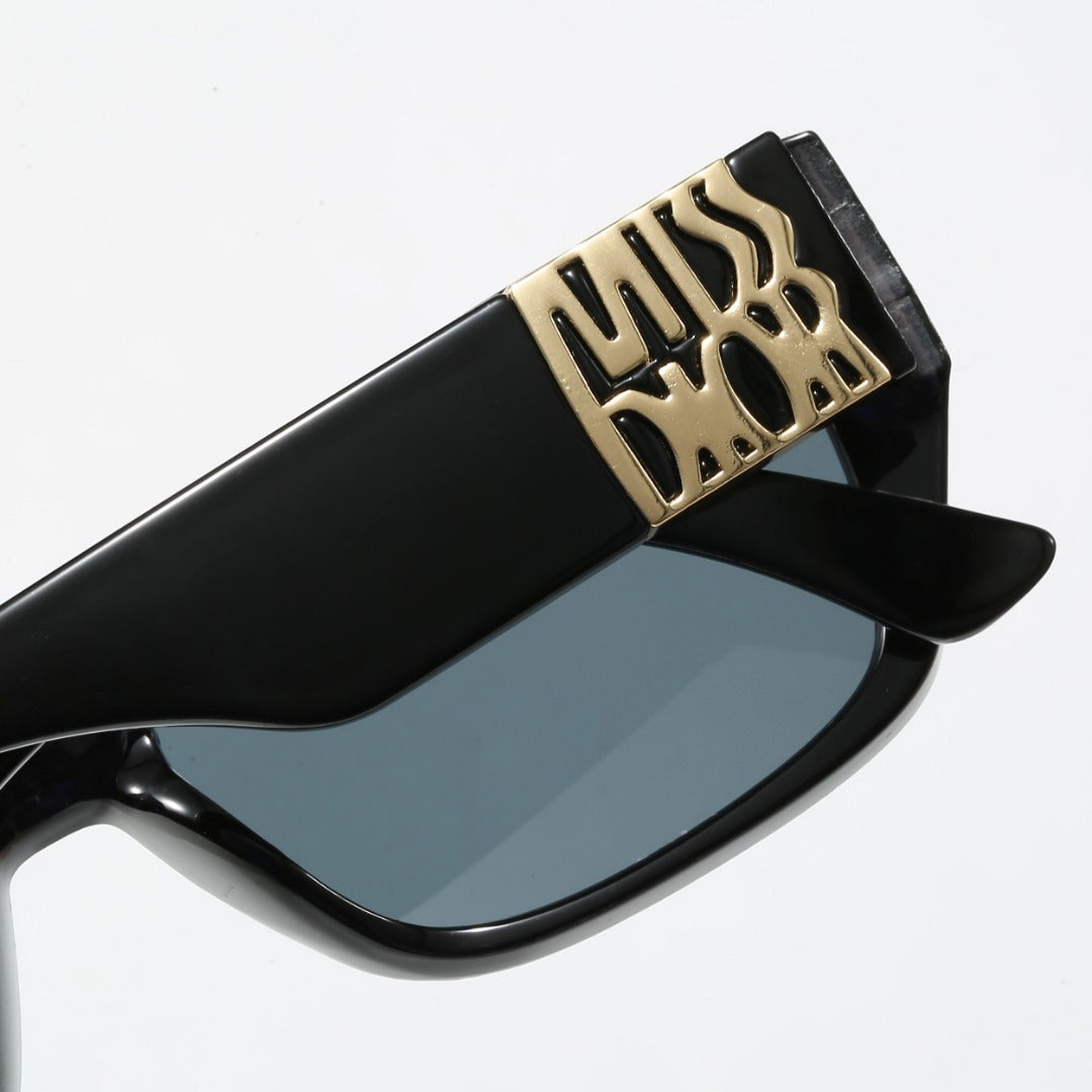Lunettes de soleil rectangulaires Metal Signature Temples