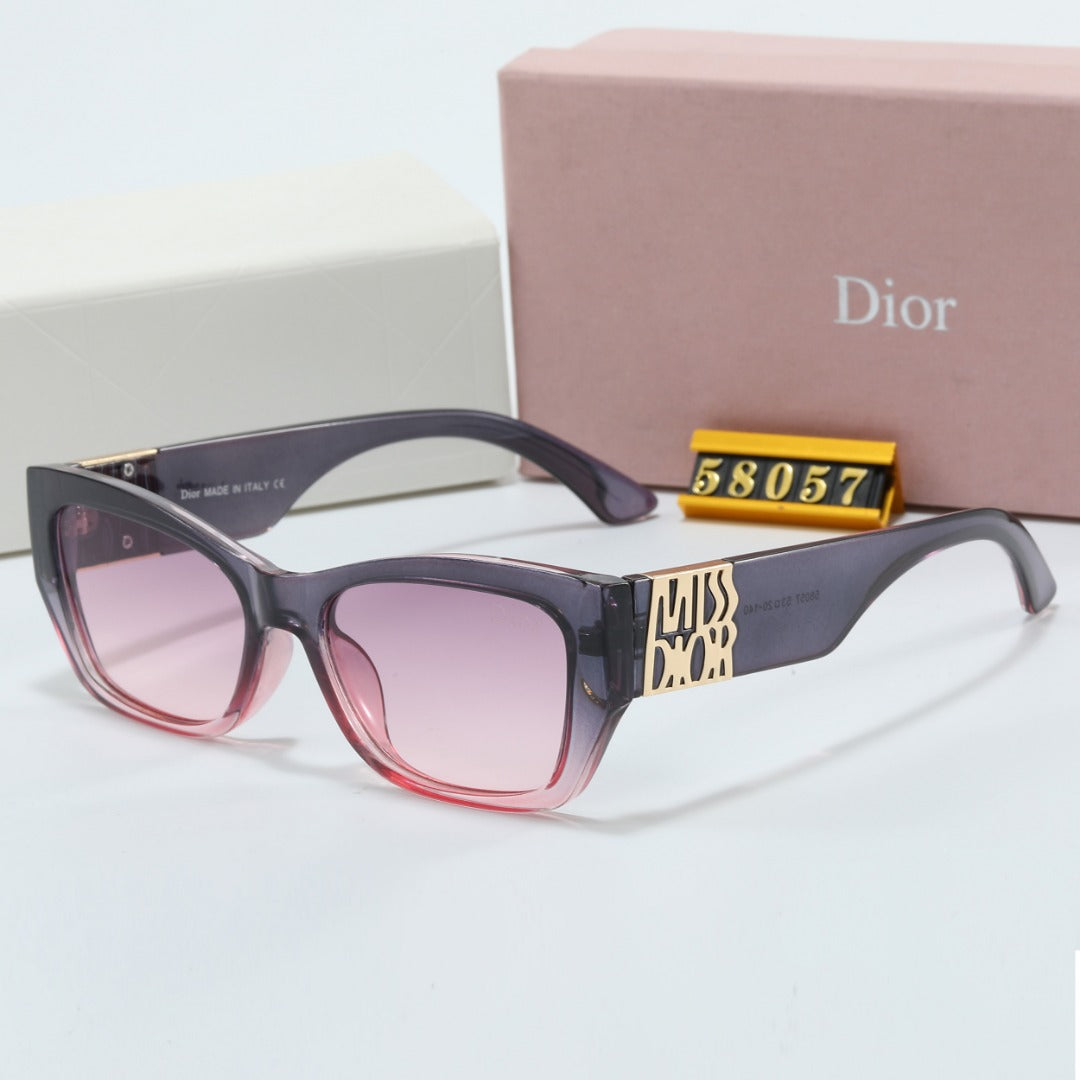 Lunettes de soleil rectangulaires Metal Signature Temples