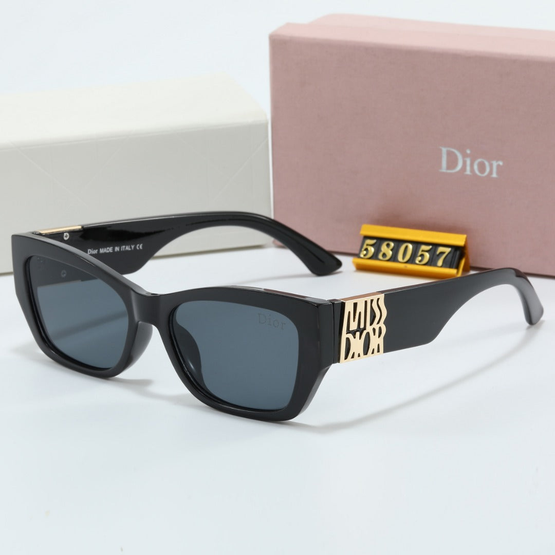 Lunettes de soleil rectangulaires Metal Signature Temples