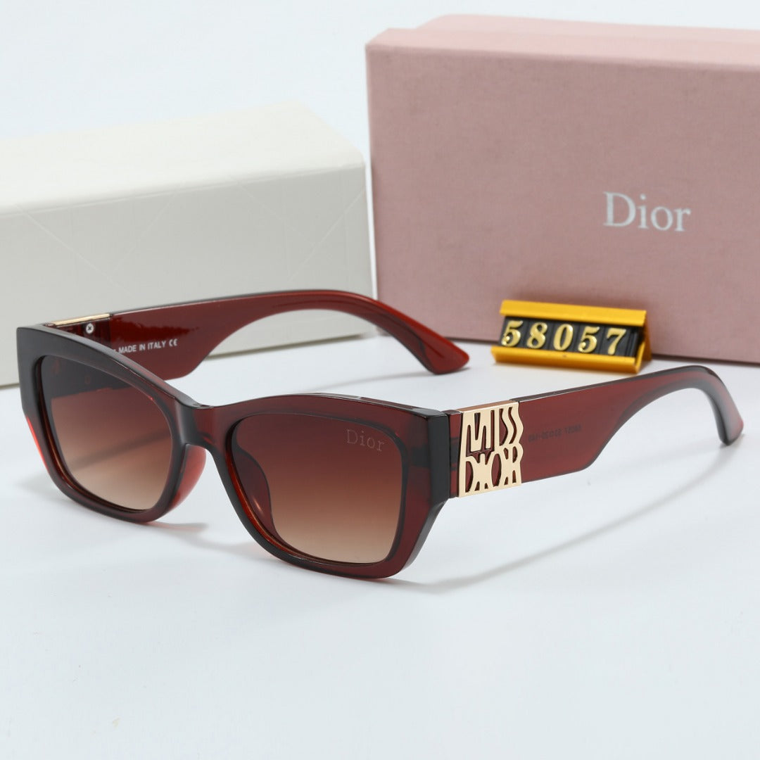 Lunettes de soleil rectangulaires Metal Signature Temples