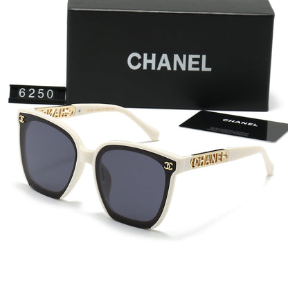 Gafas de sol con montura de letras de diamante para mujer, estilo clásico