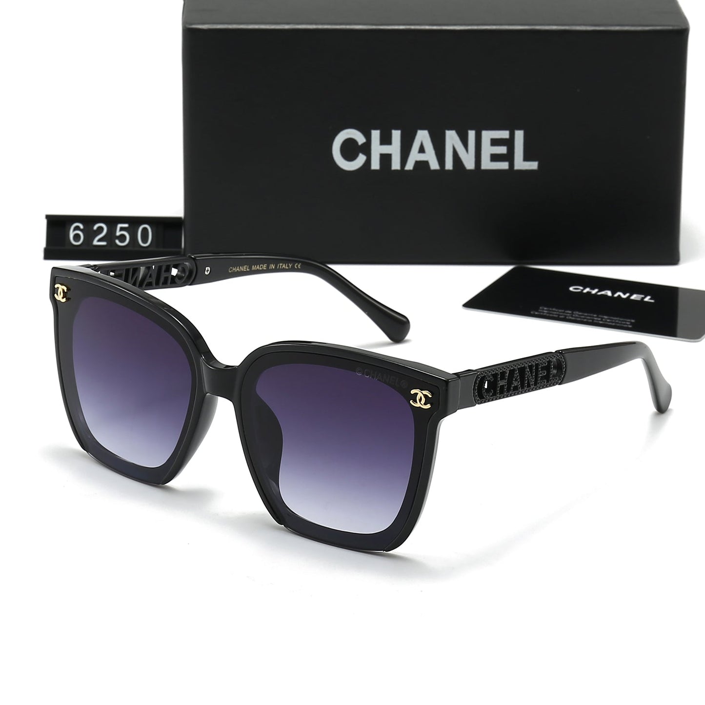 Gafas de sol con montura de letras de diamante para mujer, estilo clásico