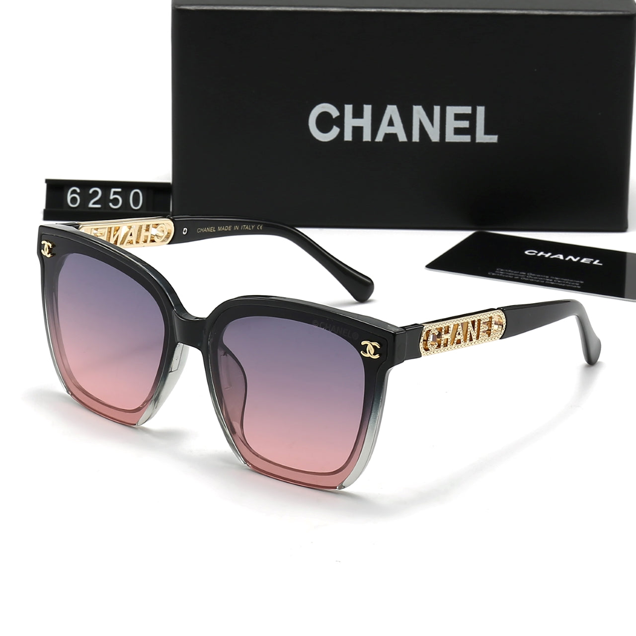 Gafas de sol con montura de letras de diamante para mujer, estilo clásico