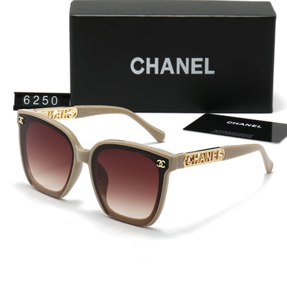 Gafas de sol con montura de letras de diamante para mujer, estilo clásico