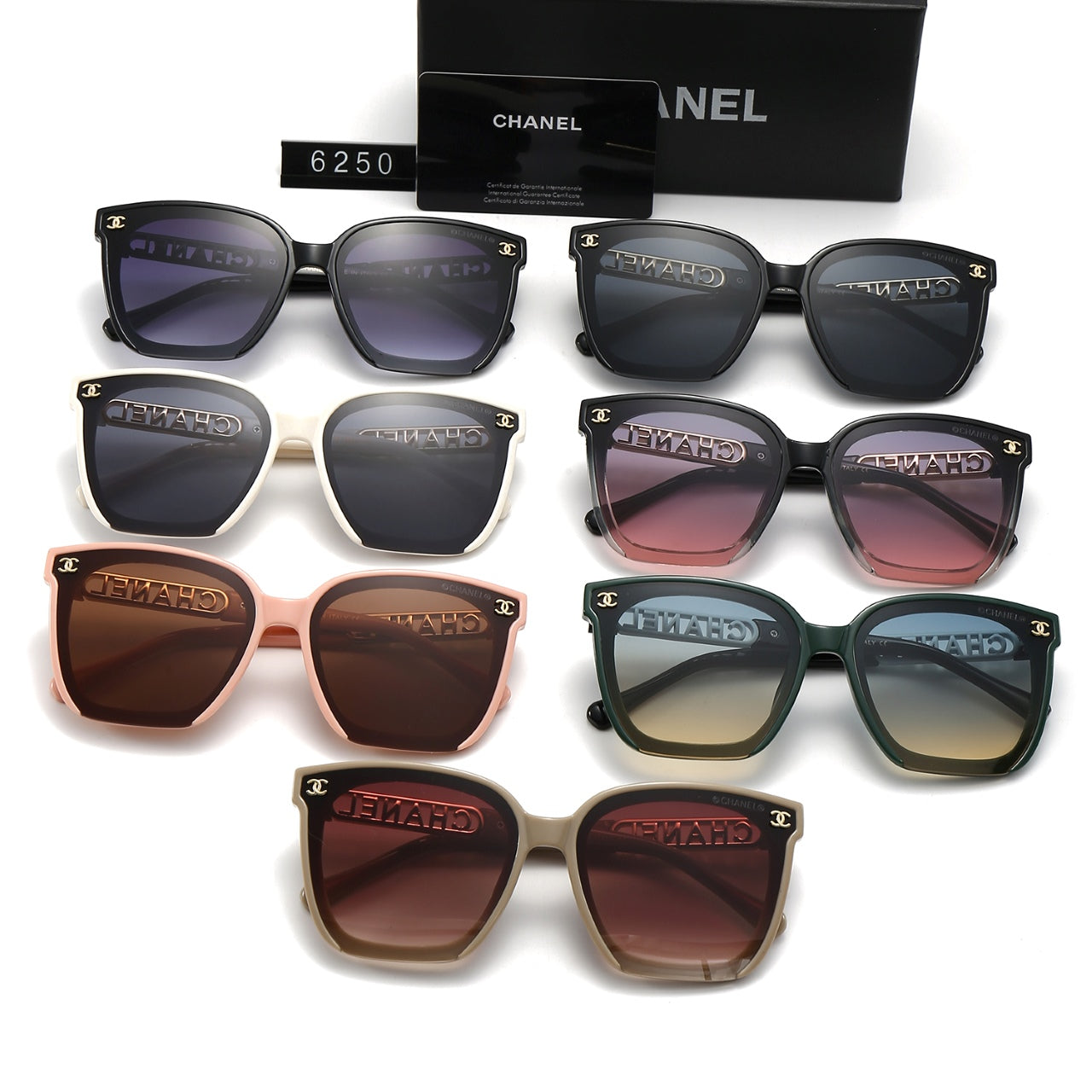 Gafas de sol con montura de letras de diamante para mujer, estilo clásico