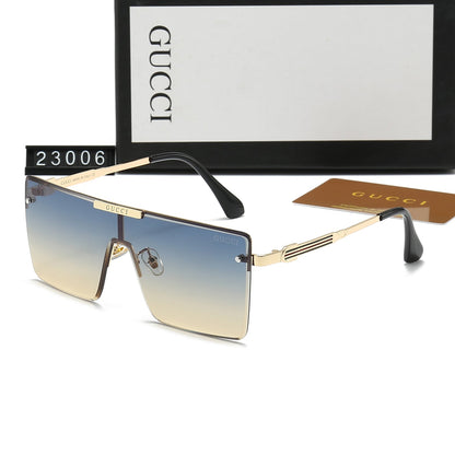Lunettes de soleil carrées HD à monture large monobloc