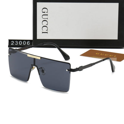 Lunettes de soleil carrées HD à monture large monobloc