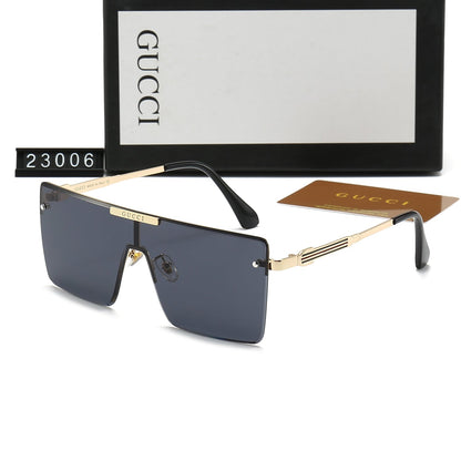 Lunettes de soleil carrées HD à monture large monobloc