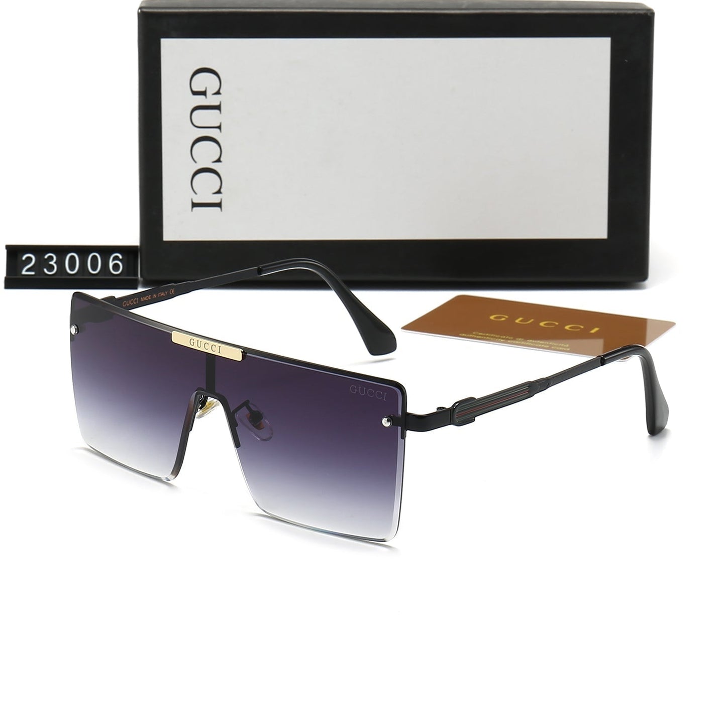 Lunettes de soleil carrées HD à monture large monobloc