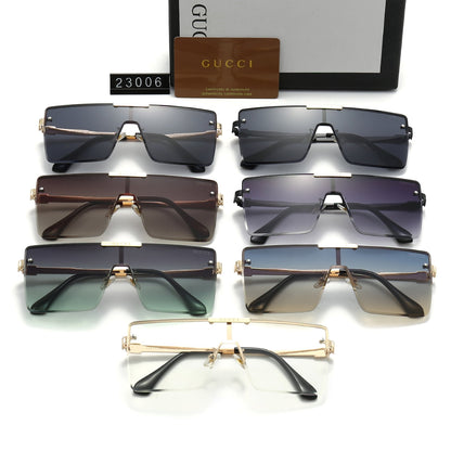 Lunettes de soleil carrées HD à monture large monobloc