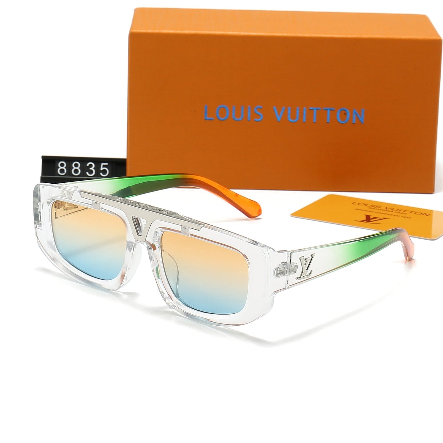 Gafas de sol de metal con montura de acetato degradado