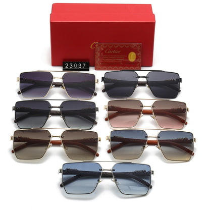 Lunettes de soleil mode monture léopard en métal