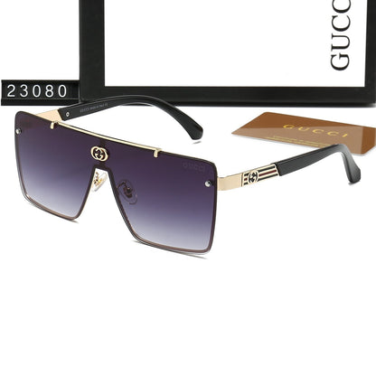 Gafas de sol de una pieza con montura a rayas a la moda