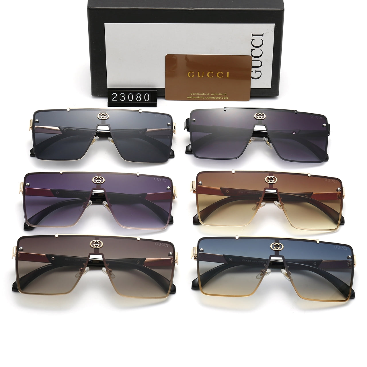 Gafas de sol de una pieza con montura a rayas a la moda