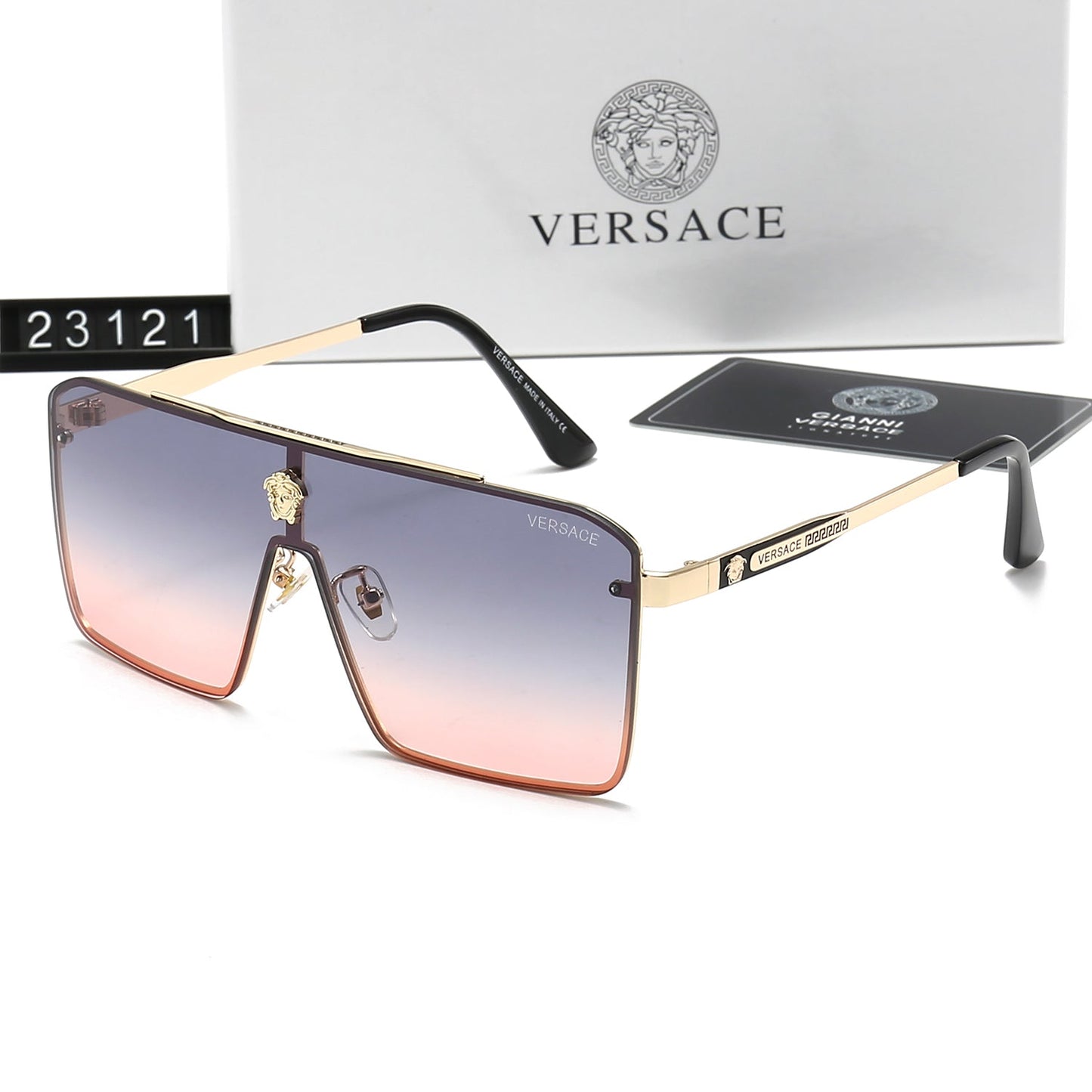 Gafas de sol retro de metal con Medusa