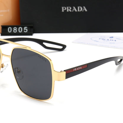Gafas de sol metálicas clásicas de doble puente