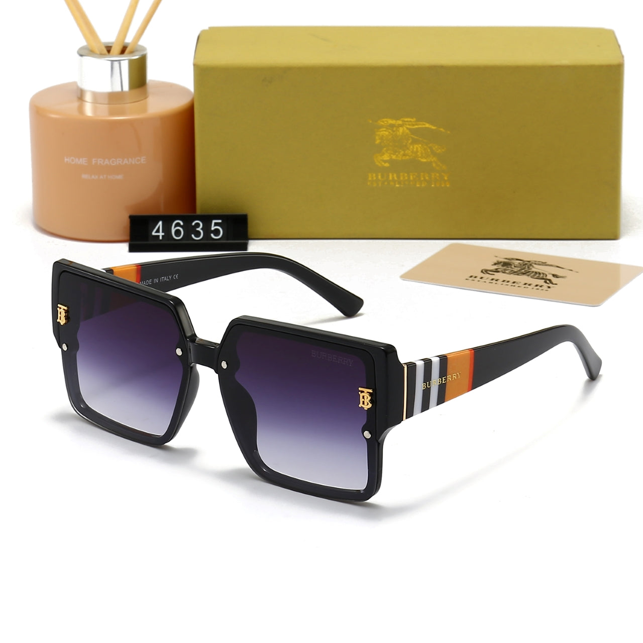 Gafas de sol unisex de armazón grande a cuadros