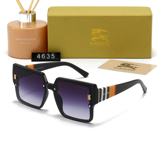 Lunettes de soleil unisexes à grande monture à carreaux