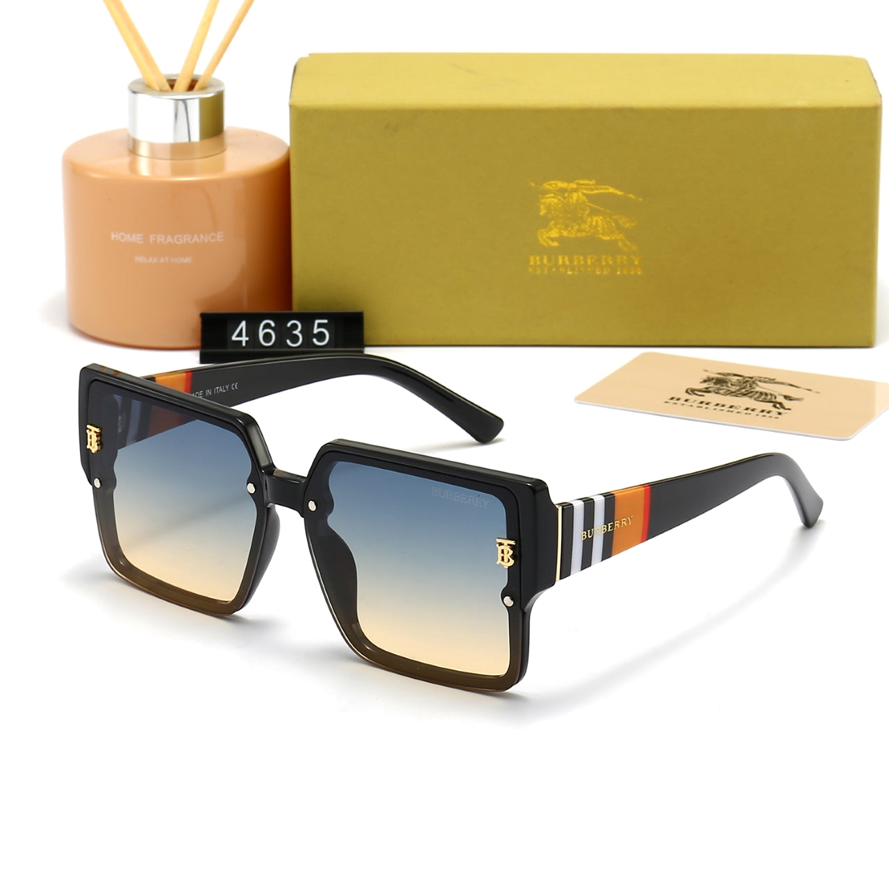 Gafas de sol unisex de armazón grande a cuadros