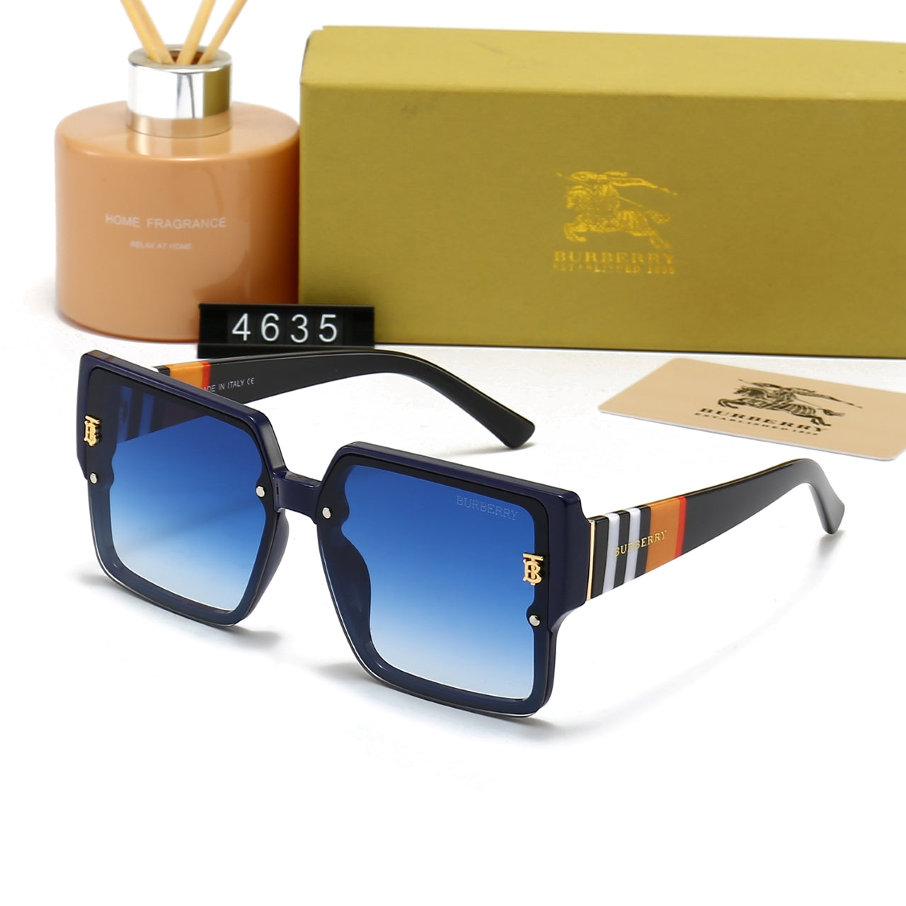 Gafas de sol unisex de armazón grande a cuadros