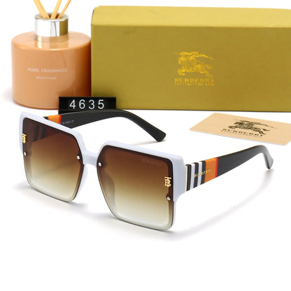Gafas de sol unisex de armazón grande a cuadros
