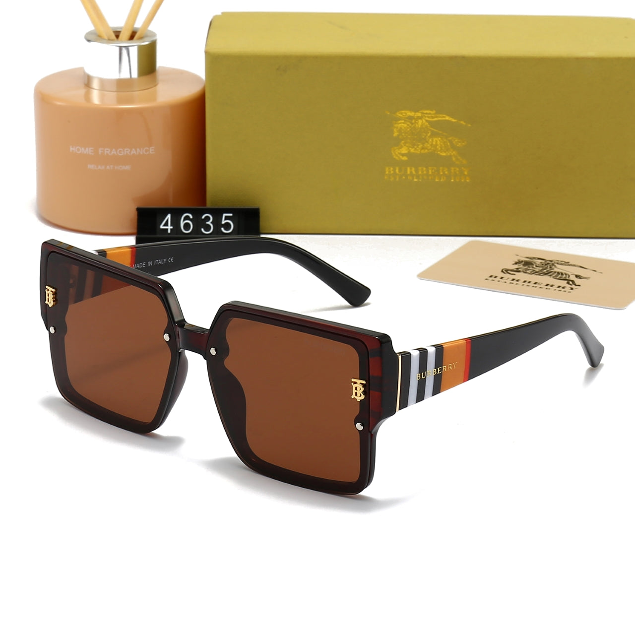 Gafas de sol unisex de armazón grande a cuadros