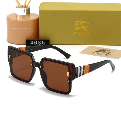 Gafas de sol unisex de armazón grande a cuadros
