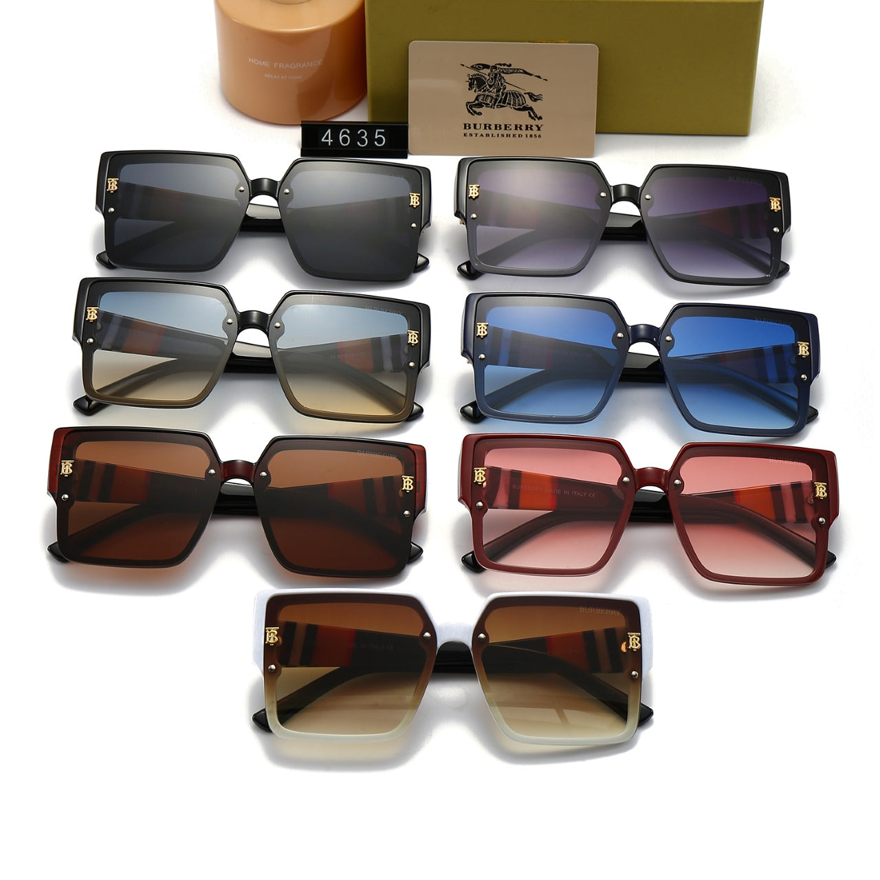 Gafas de sol unisex de armazón grande a cuadros