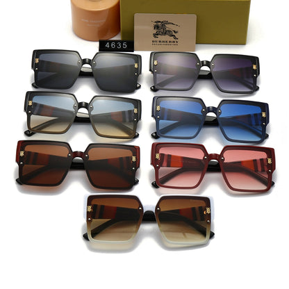 Gafas de sol unisex de armazón grande a cuadros