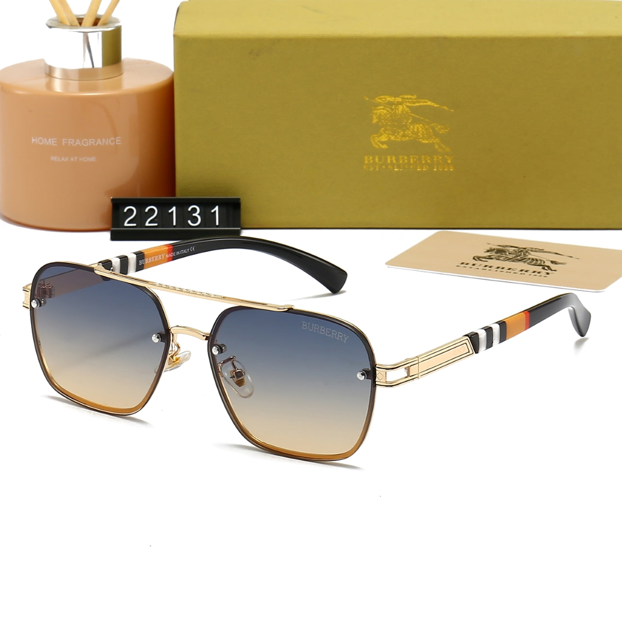 Gafas de sol con montura metálica a cuadros